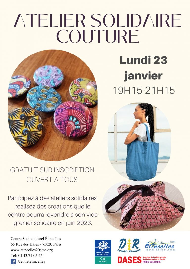 Atelier Couture Solidaire Centre Socioculturel Etincellescentre Socioculturel Etincelles